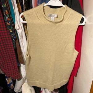 Cashmere sleeveless Sweater, low roll neck, size L
